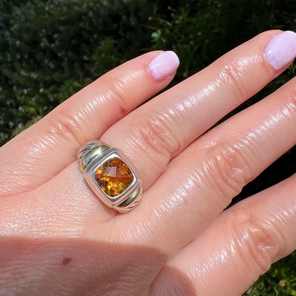 David Yurman 14K yellow gold , Citrine NOBLESSE Ring, Size 5.5 - Picture 5 of 6